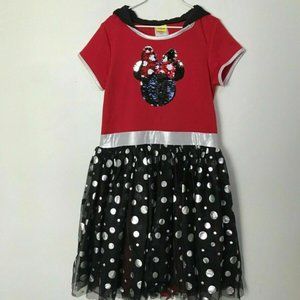 Disney Minnie Mouse Hooded Tuille Dress Sz 12